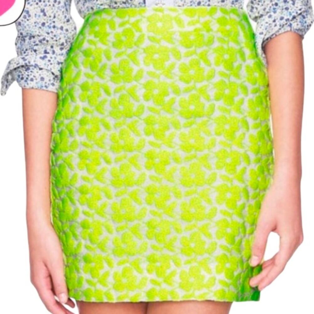 J. Crew Neon Embroidered Mini Skirt Size 2 - Picture 3 of 11